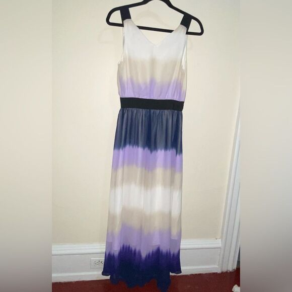Express Maxi Dress Ombre Sleeveless V-Neck Stripes Small - Picture 3 of 6